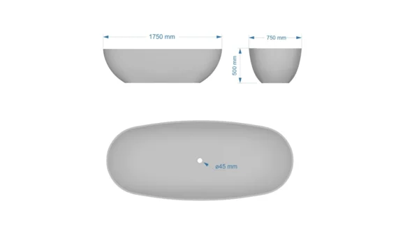 B-TUB-G-1750-Dimensions