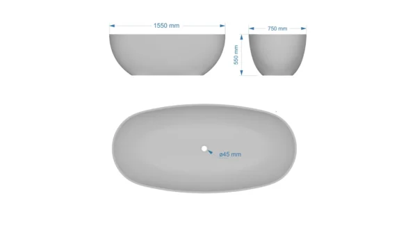 B-TUB-G-1550-Dimensions